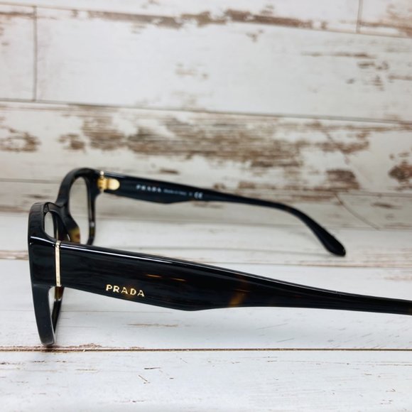 Prada Square Brown Havana Gold Eyeglasses Glasses Frames NWOT - Picture 3 of 12